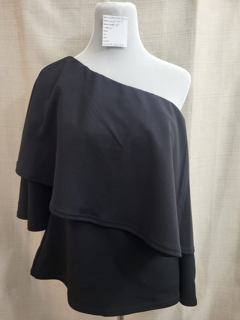 Katherine Barclay‎ Rich Black Off Shoulder Cocktail Dinner Blouse Top Small New